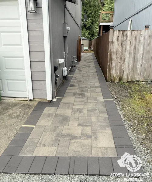 Custom Paver Patio & Pathway with Architectural Landscape Lighting in Marysville 
